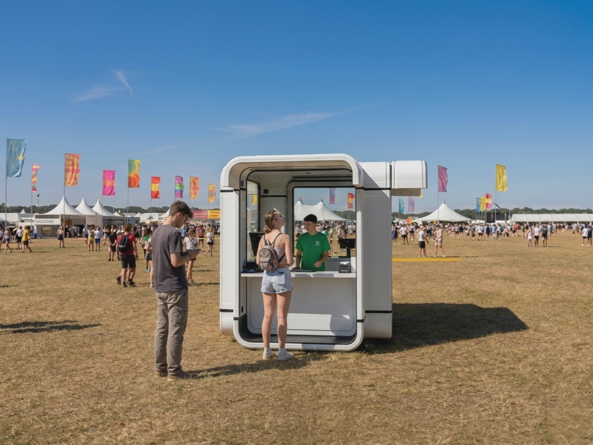 Kiosk K67 na festiwalu – kasa/punkt informacji obsługujący klientów na wydarzeniu plenerowym